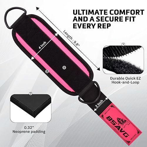 Miniatura 57 de Correa de tobillo para accesorios de máquina de cable Tobillera de gimnasio para patadas, entrenamientos de glúteos, extensiones de piernas