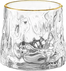 L'hermitage, COPO BAIXO PARA WHISKY FROST EM VIDRO C/BORDA DOURADA 180ml