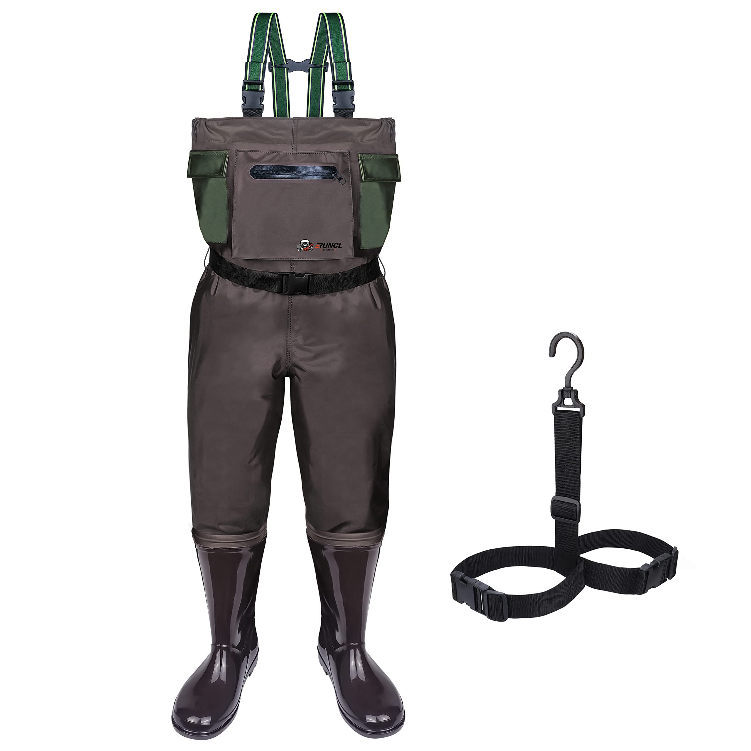 RUNCL Kids Chest Waders with Boots, Youth Waders Breathable Waterproof - Reinforced Nylon/PVC Outer Layer, Fishing Waders