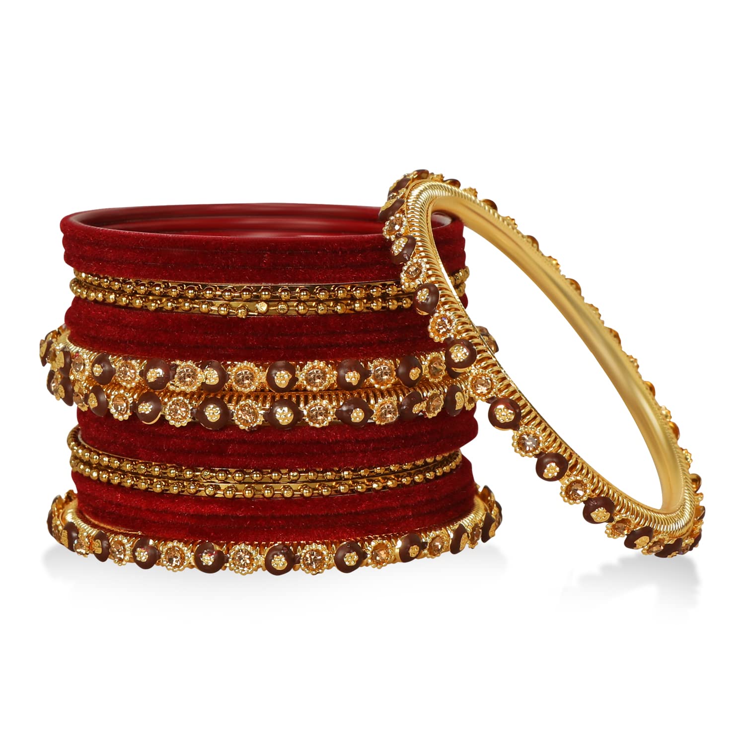 See full amazon price history chart for ACCESSHER Gold Plated Rhinestone Bangles, Delicate Gold Beads Bangles & Velvet Bangles Mix Set of 20 - (Size - 2.8)| Gifting for Karwachauth | Bridal Jewellery | ACCESSHER Gold Plated Rhinestone Bangles, Delicate Gold Beads Bangles & Velvet Bangles Mix Set of 20 - (Size - 2.8)| Gifting for Karwachauth | Bridal Jewellery | (B09Z85337S) Amazon Price History, Amazon Price Tracker