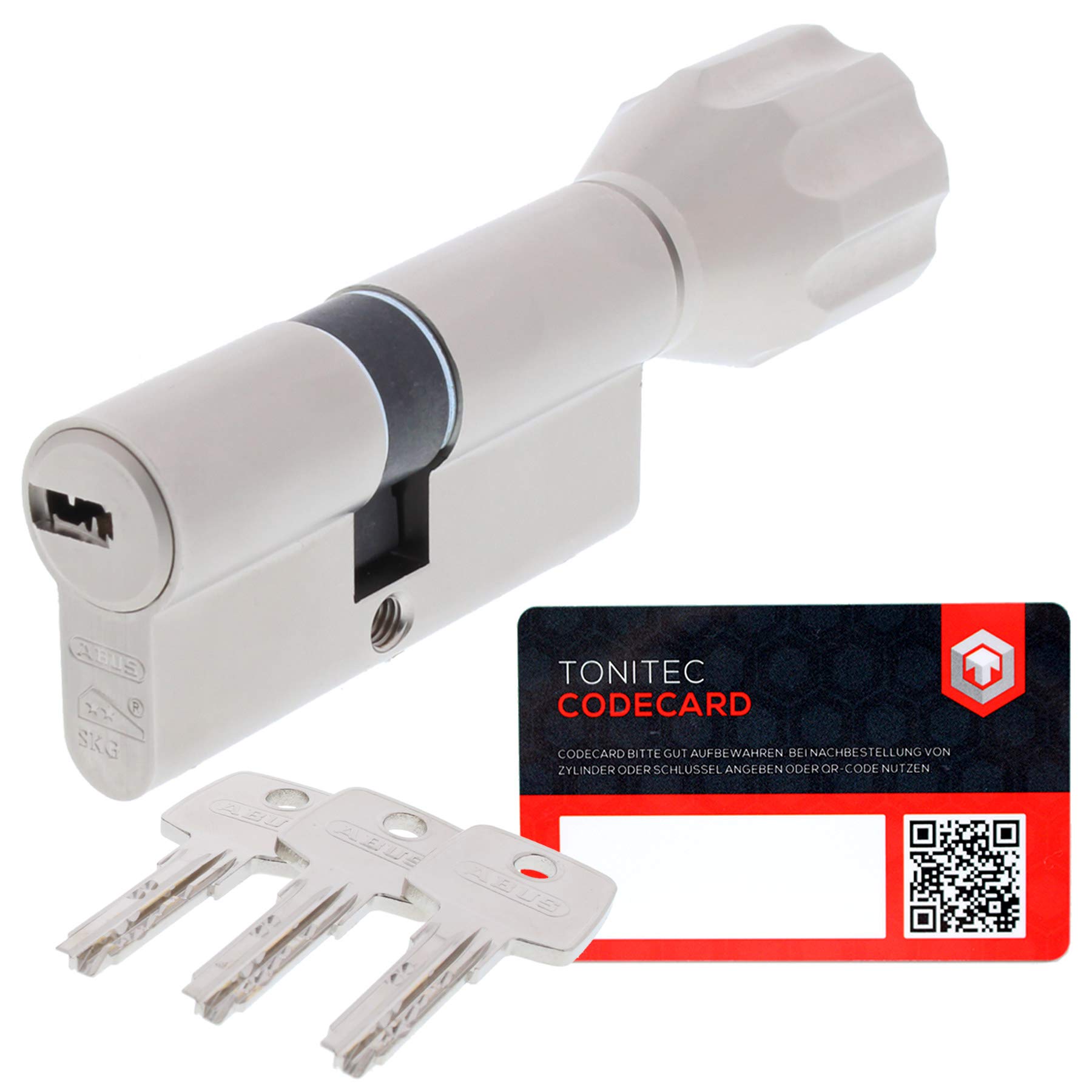 ABUS EC550 Serratura a cilindro con chiusura simultanea, con 3 chiavi incluse ToniTec® CodeCard