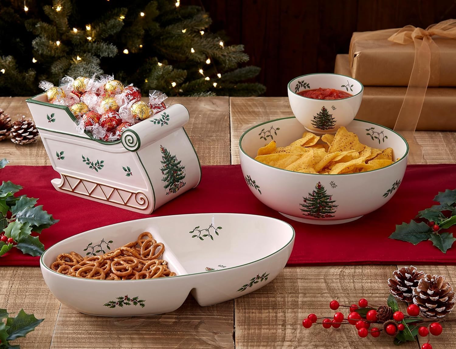 スポード クリスマスツリー サービングカラトリーセット