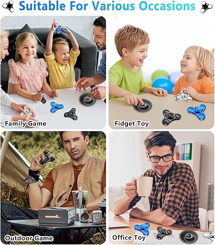 Miniatura 5 de ATESSON Juguete giratorio para la ansiedad, ultra duradero, de acero inoxidable, de alta velocidad, 3-5 minutos, latón de precisión, de metal