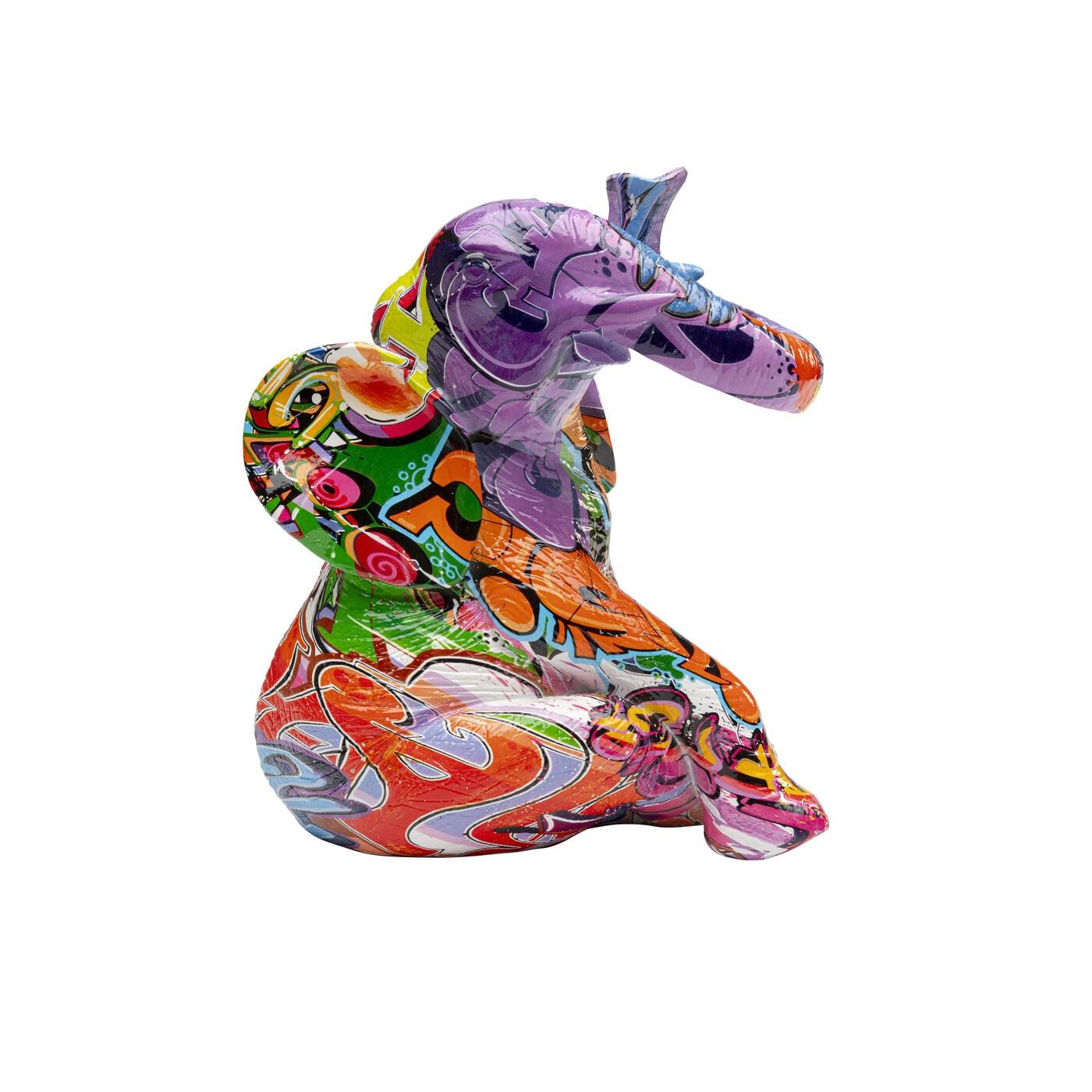 Kare Design Deko Elefant Zirkus Graffiti (2/Set), Mehrfarbig, Tiermotiv, Accessoire, Wohnzimmer, Deko für Regale oder Sideboards, Deko Skulptur, 22x50x18 cm (H/B/T)