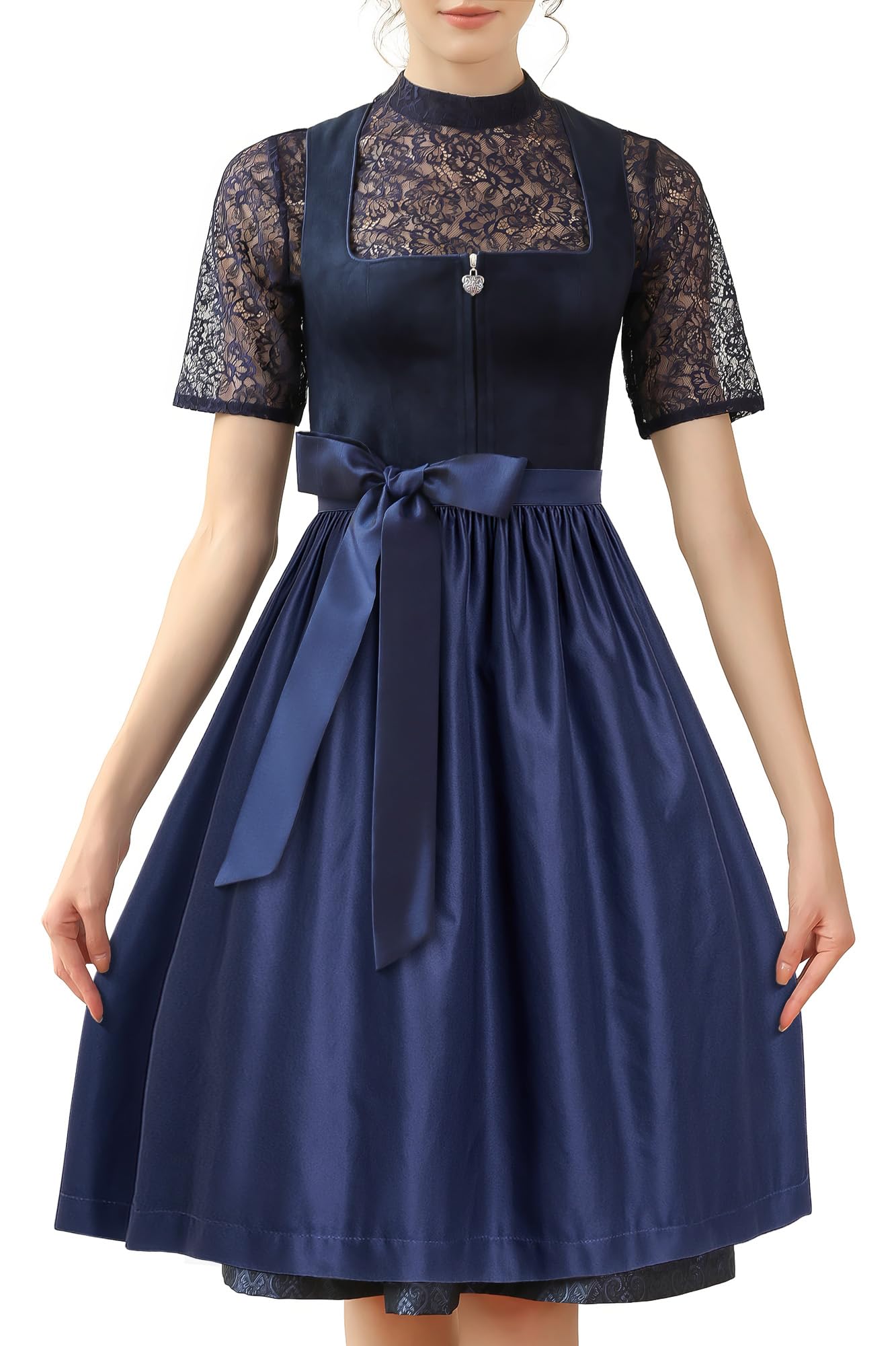 EIISSION Dirndl Damski Oktoberfest Kostium Oktoberfest Kostium Kostium Damski Zielony Tradycyjna Sukienka midi Trachten Sukienka 3 Pieces Sukienka Bluzka Fartuch