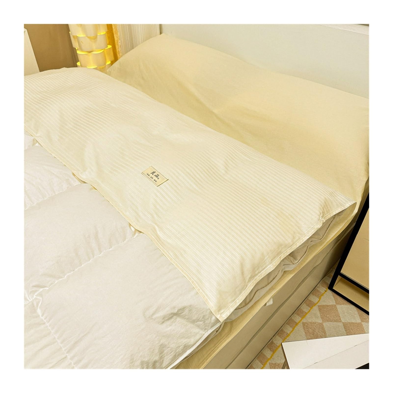 GBHMJU Sleeping Bag Liner Cotton Travel Sheet Adult Sleep Sack Camping Sheets Travel Sleep Sack for Backpacking Hotels Hostels Lightweight Single Double(Beige,160x210cm-63x82)