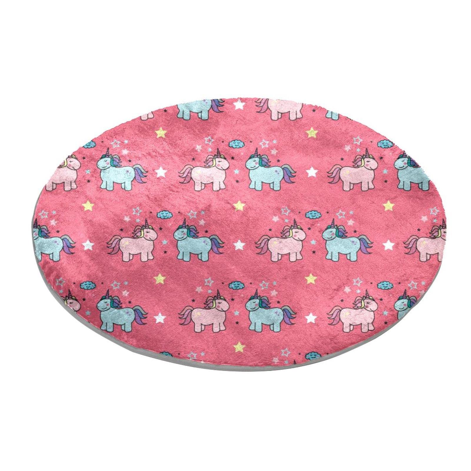 Teppich für Schlafzimmer, Wohnzimmer, Arbeitszimmer, Rosa, Blau