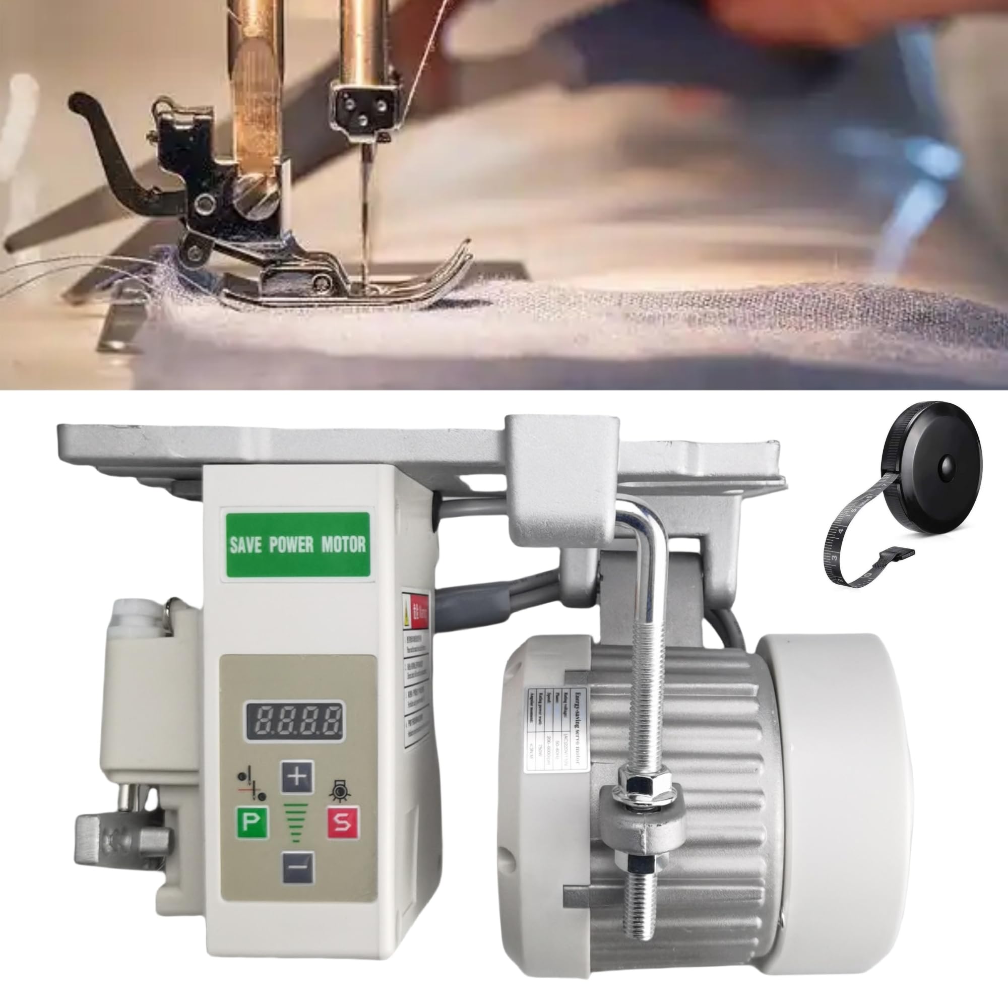 Photo 1 of Servo Motor Sewing Machine AC110V, 750w 1HP Industrial Brushless Sewing Machine Motor with Pure Copper Coils, Energy Saving Mute (White, 750W)