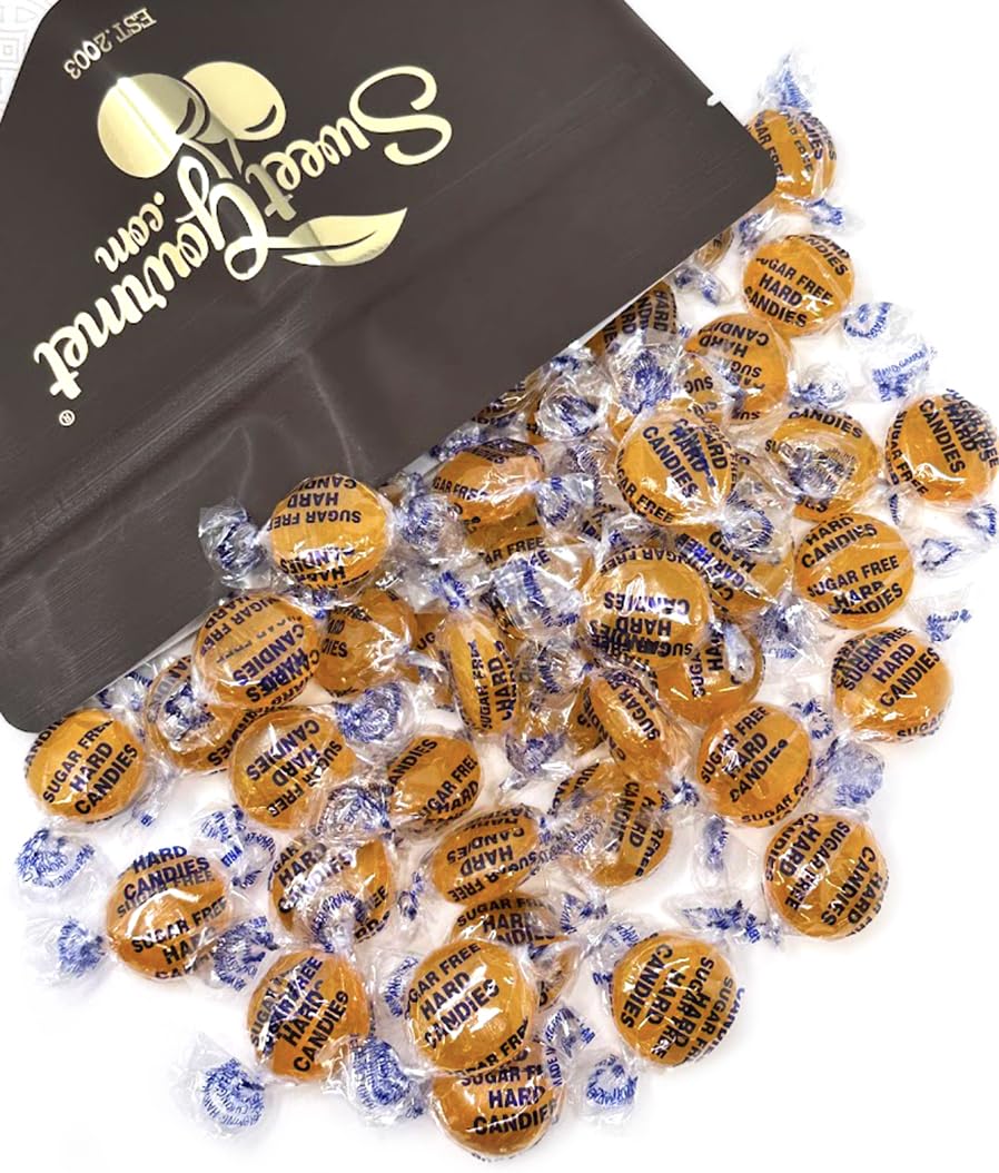SweetGourmet Sugar-Free Butterscotch Buttons Hard Candy, 2 Pounds, Fat-Free, Gluten-Free, 180 Pieces