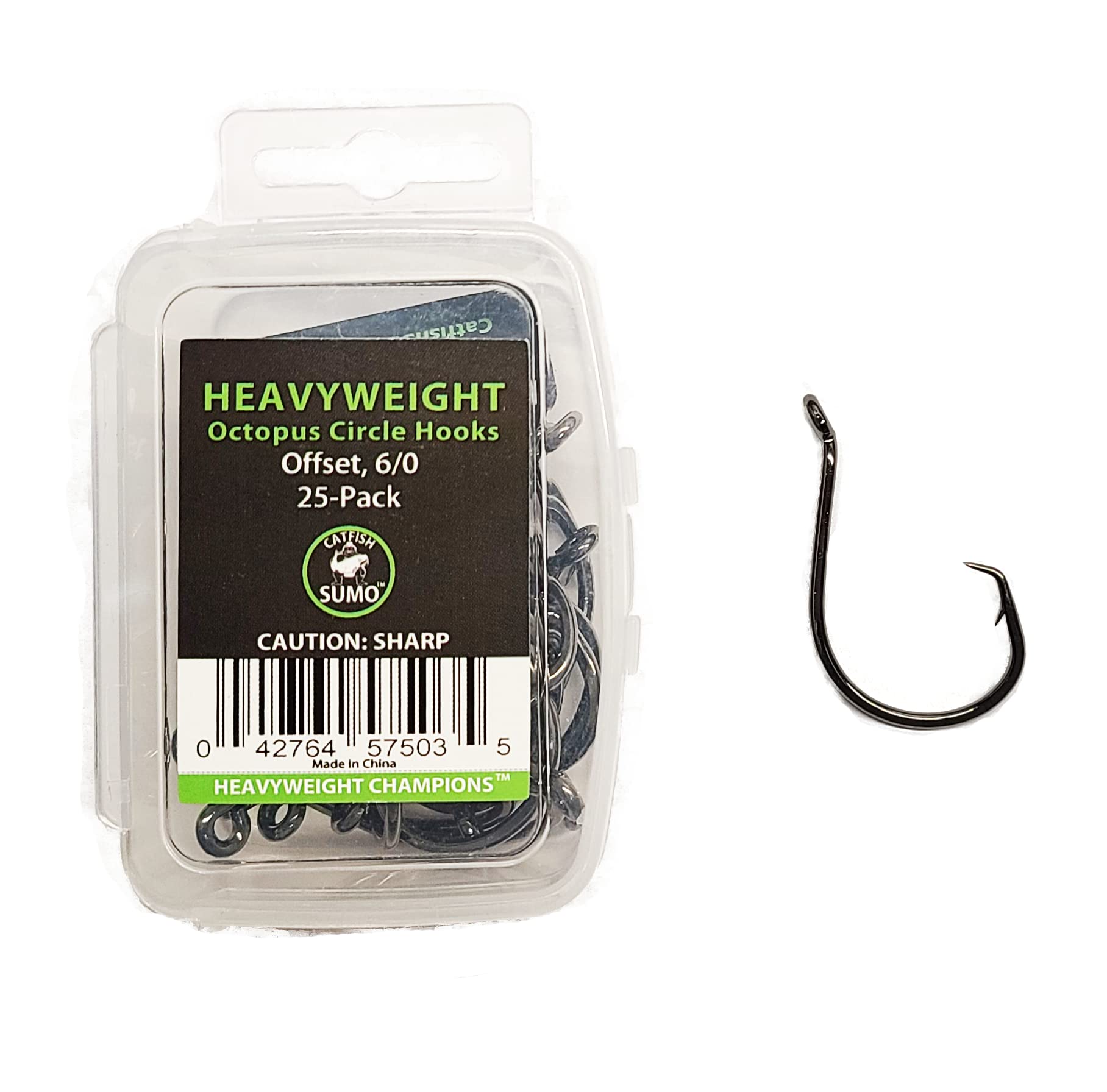 Heavyweight Catfish Hooks - Offset Octopus Circle Hooks - 25 Pack