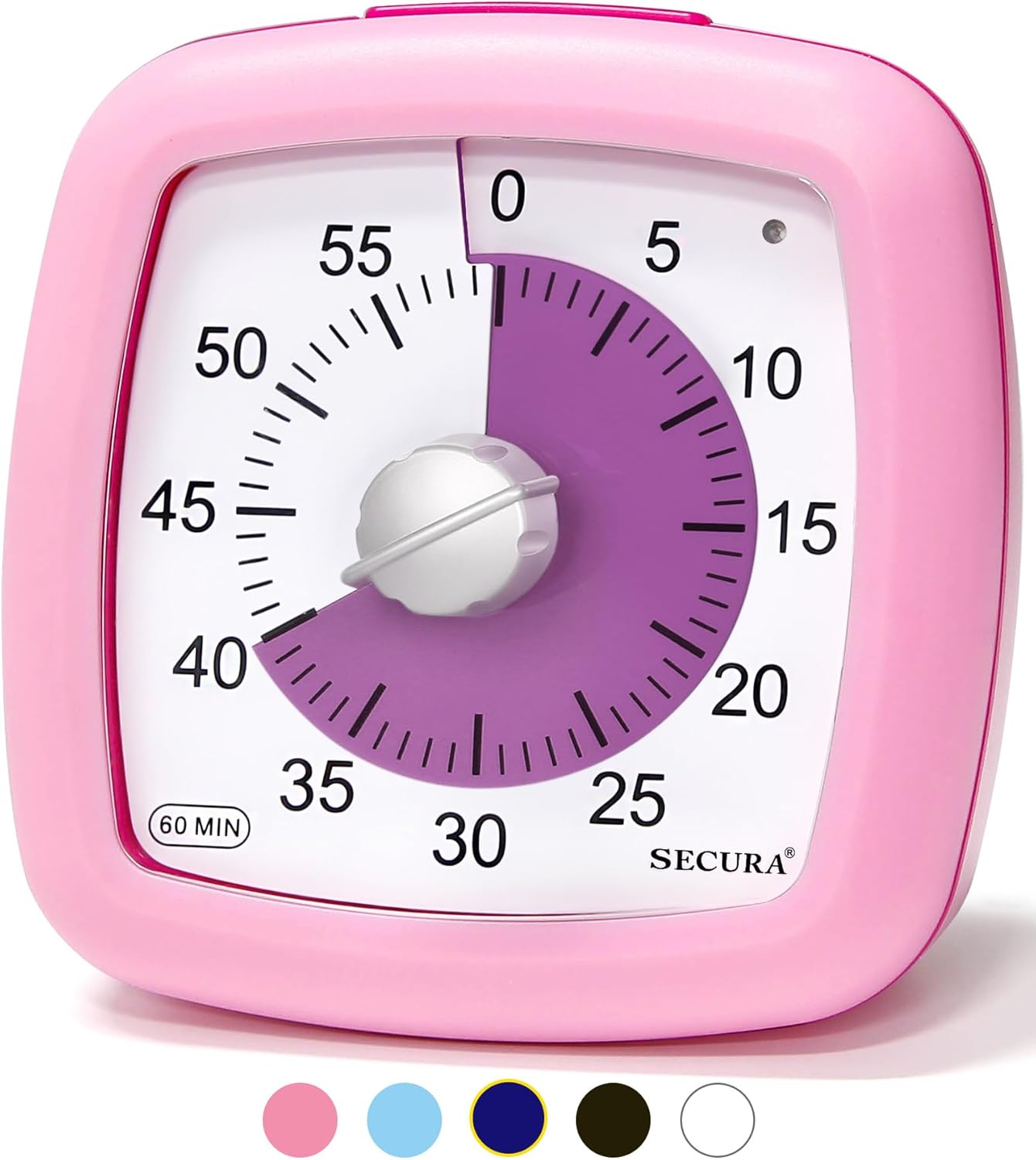 Secura 60Minute Visual Timer, Silent Study Timer for Kids