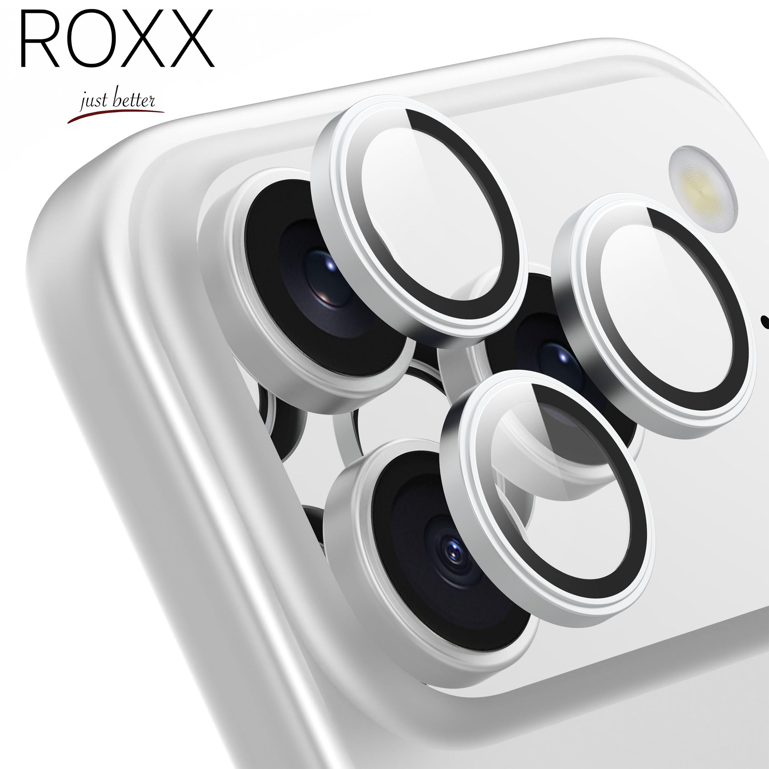 ROXX Japanischer 9H Kameraschutz | Titan Natur | Für iPhone 17 Pro & 17 Pro Max | Härter | Klarer | Kratzresistenter | Passt perfekt mit ROXX Hüllen