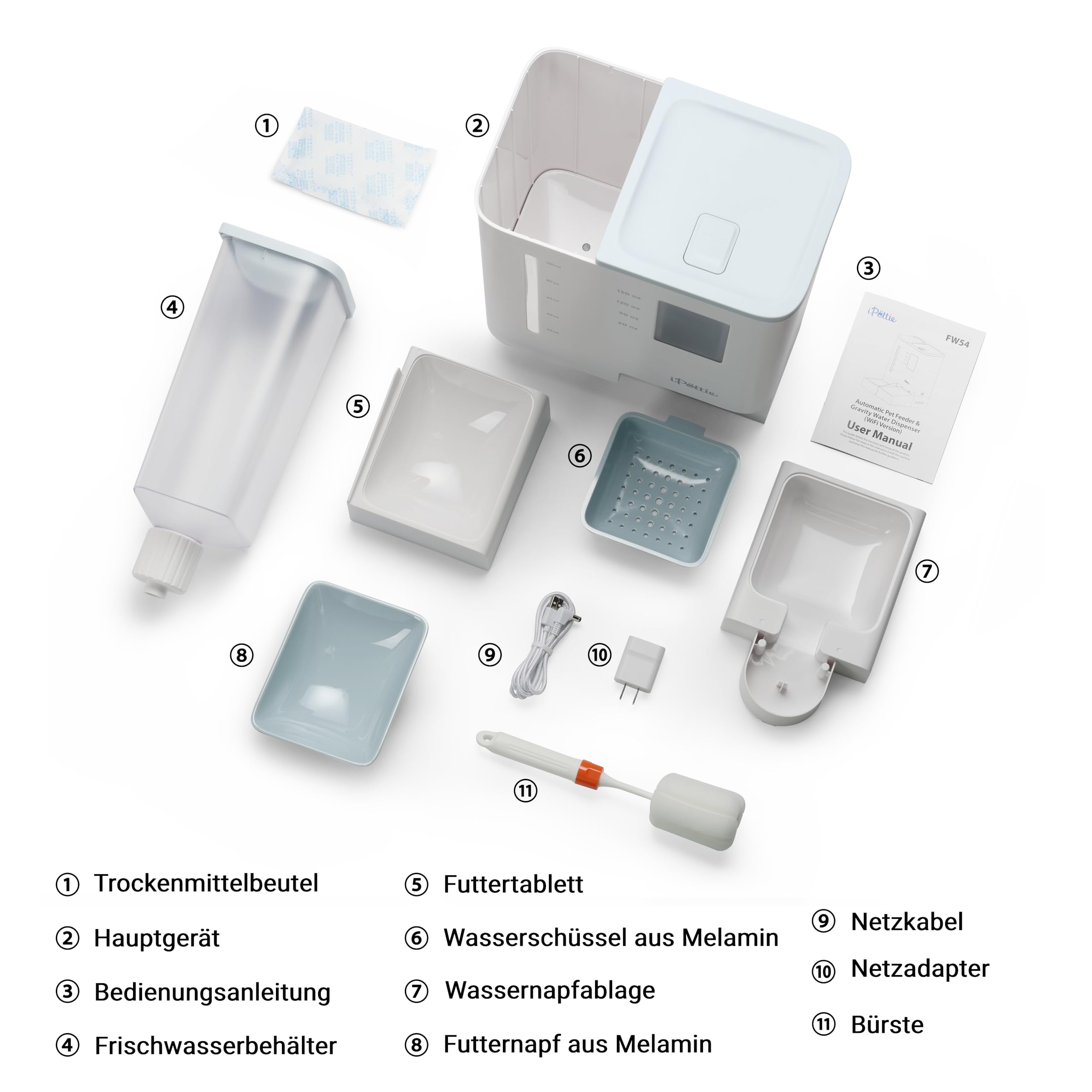 iPettie FW54 5G/2.4GHz WLAN Automatischer Futter- und Wasserspender 2-in-1 für Katzen & Hunde, 8.8L Großes Fassungsvermögen für bis zu 2 Wochen, ideal für berufstätige Tierhalter