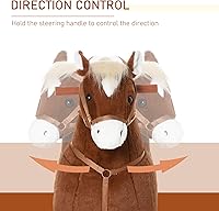 Vista 3 de Qaba Caballo caminante para niños con ruedas fáciles de rodar, cuerpo suave y abrazable y un tamaño grande para niños de 5 a 16 años