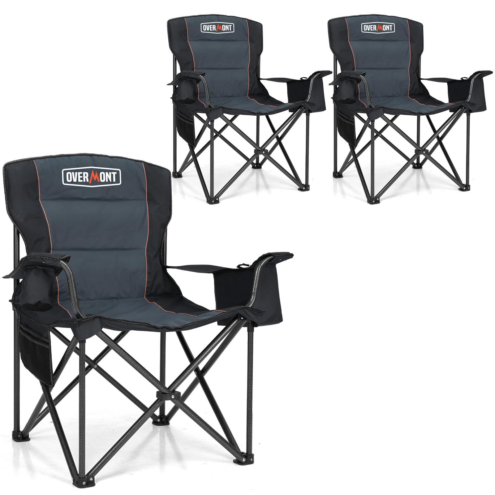 Overmont Oversized Folding Camping Chair 2Pack + Oversized Folding Camping Chair 1Pack Combo