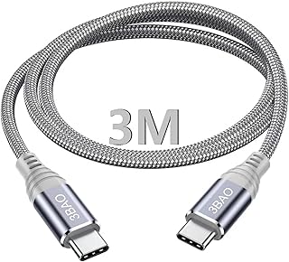 USB C to USB C Charger Cable 10ft, Type C to Type C Cable Fast Charge Braided USB C 60W Fast Charger Cord Compatible with MacBook Pro 2021,iPad Pro 2021,Galaxy S22,Note 20 10,Pixel 6/5a/4 XL,PS5,LG