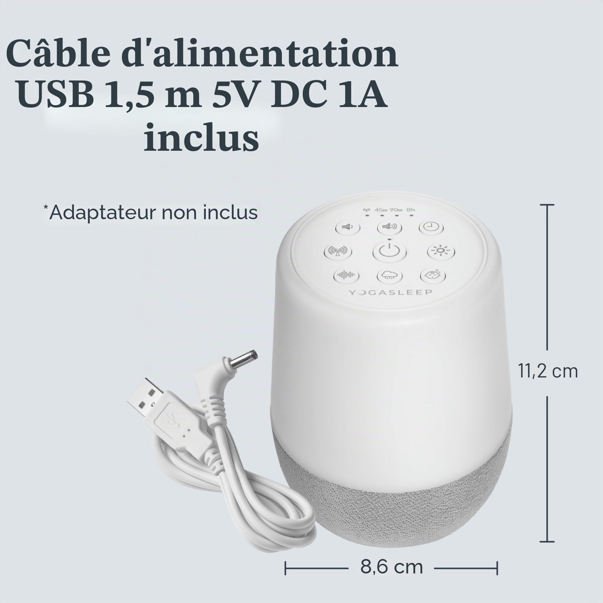 Yogasleep Machine à bruit blanc avec veilleuse et haut-parleur sans fil pour voyage, intimité au bureau, thérapie du sommeil pour adultes et bébés
