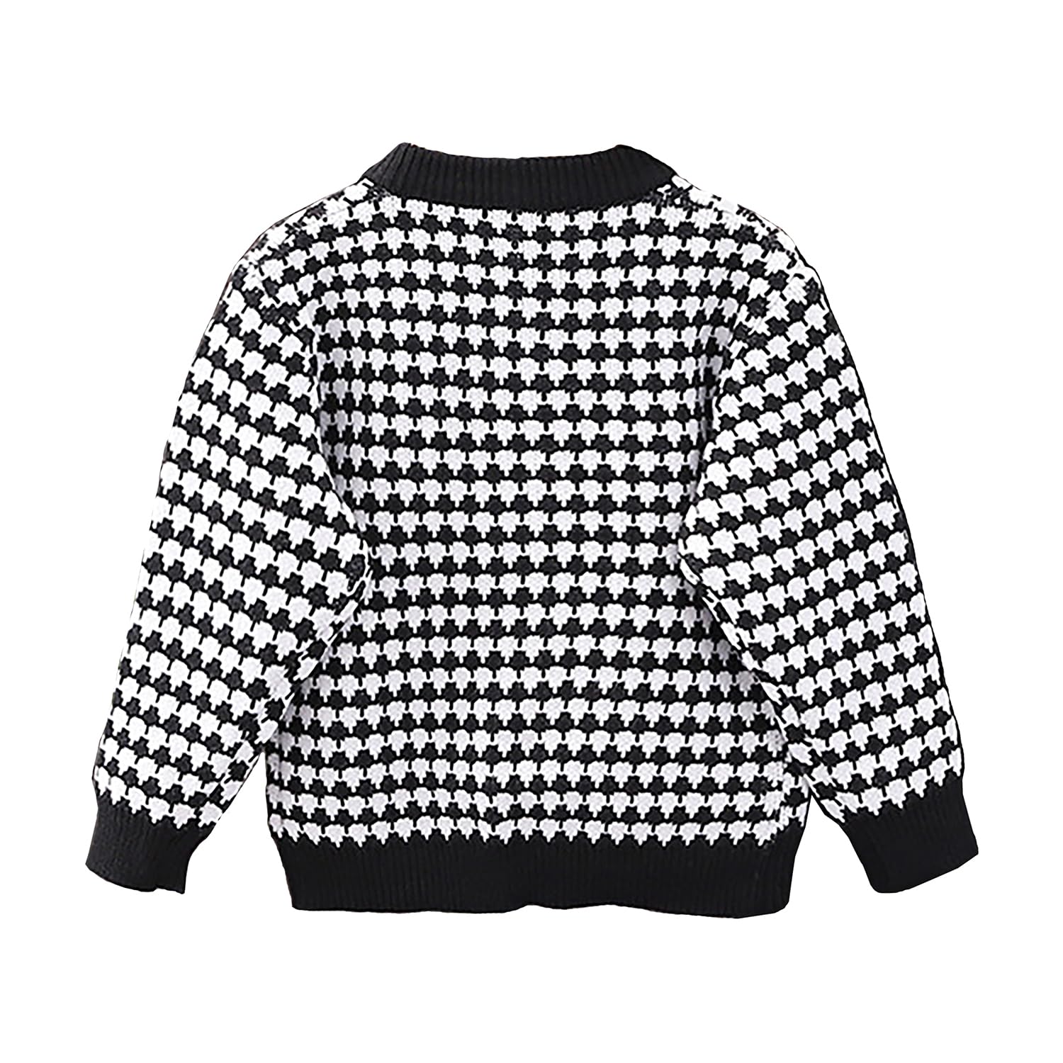 Cardigan en tricot boutonné pour petite fille Noir Taille 2-7T