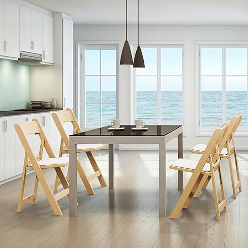 Miniatura 2 de VINGLI Sillas plegables de resina con cojín, silla plegable de plástico con cómodos asientos acolchados, perfectas para eventos en interiores y