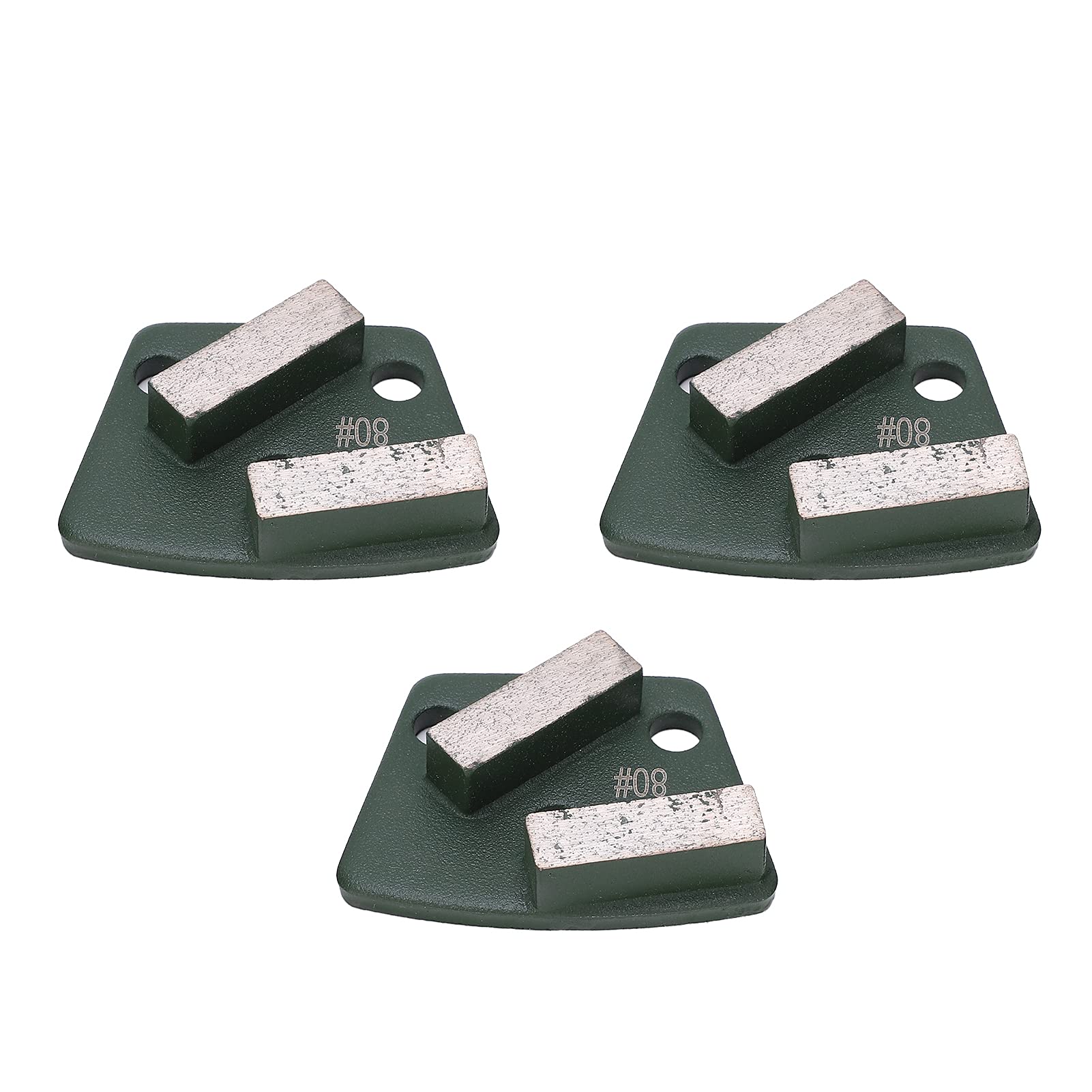 Chaussures de meulage diamantées, 3 pièces de type trapézoïdal, disque de meulage de sol diamanté, 2 dents longues 80#, appareil de meulage de coupe agressif pour sol en béton,