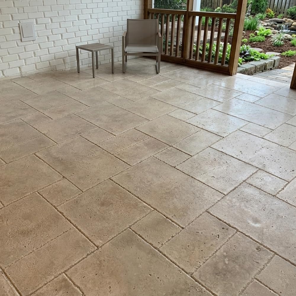 Travertine Ashlar Tile Concrete Stamps Set of 11 | Made in USA | 32" x 24" | Durable Rigid & Flexible Mats for Driveways, Walkways and Patios – SM 6000/S-11