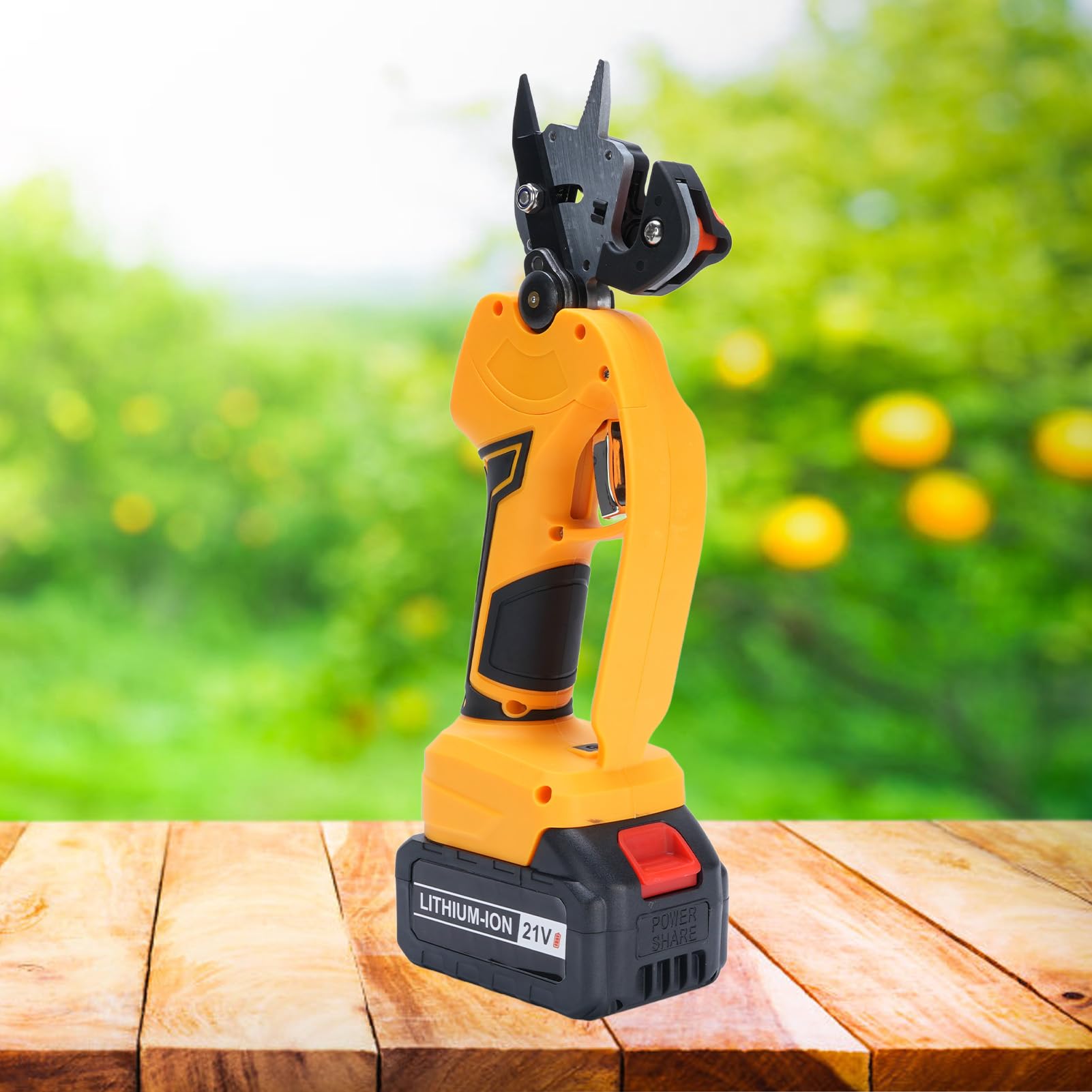 Emoshayoga Potatore Elettrico Design Ergonomico Ad Alta Resistenza Cesoia per Potatura Ricaricabile per Rami per Giardino Domestico Acciaio Inossidabile Durevole (Spina europea 100-240 V)