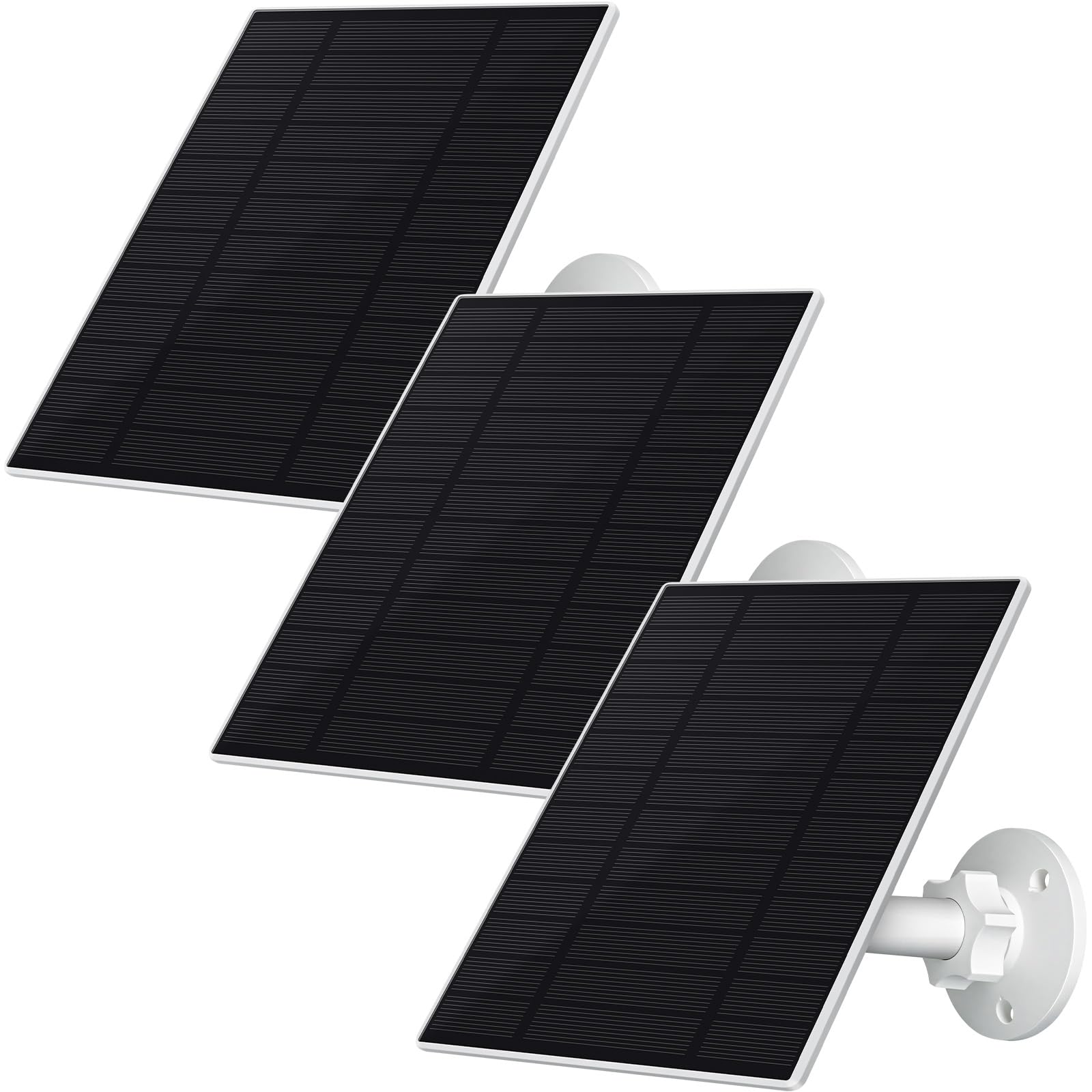 Solar Panel for Security Camera,5W USB C Solar Panels for Cameras,IP65 Waterproof Solar Panel for Bird Camera,Solar Panel Cameras with Micro USB & USB-C Port,Solar Panels for Outdoor Cameras(3 Pack)