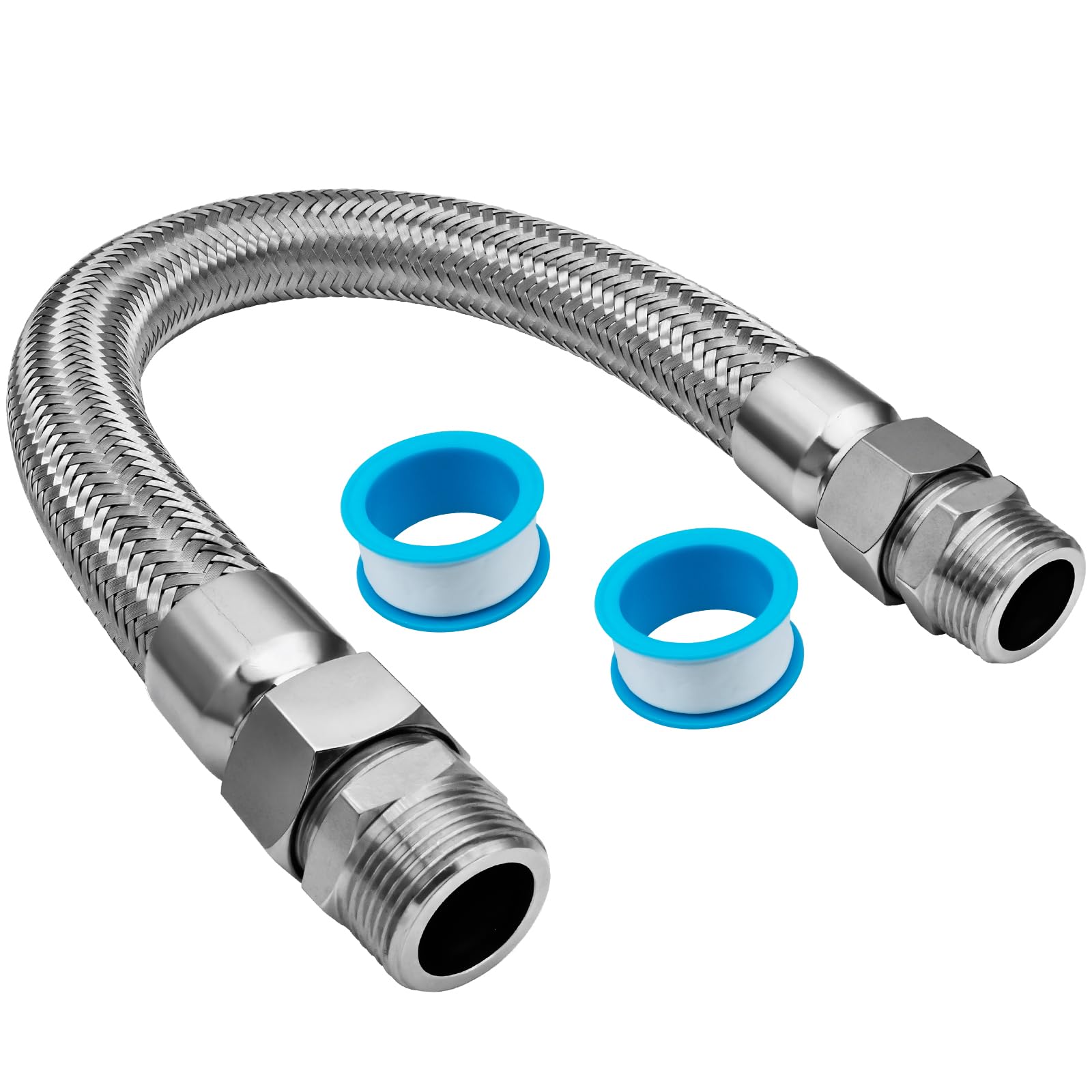 Tuyau compresseur inox 2,5 cm NPT mâle contre fuites et vibrations air
