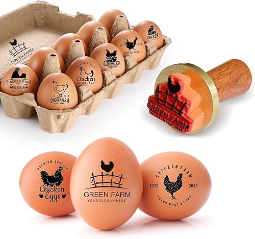 Sello de huevo, sellos de huevos personalizados para huevos frescos, diseños únicos personalizados para huevos de gallina de granja, marca en huevos
