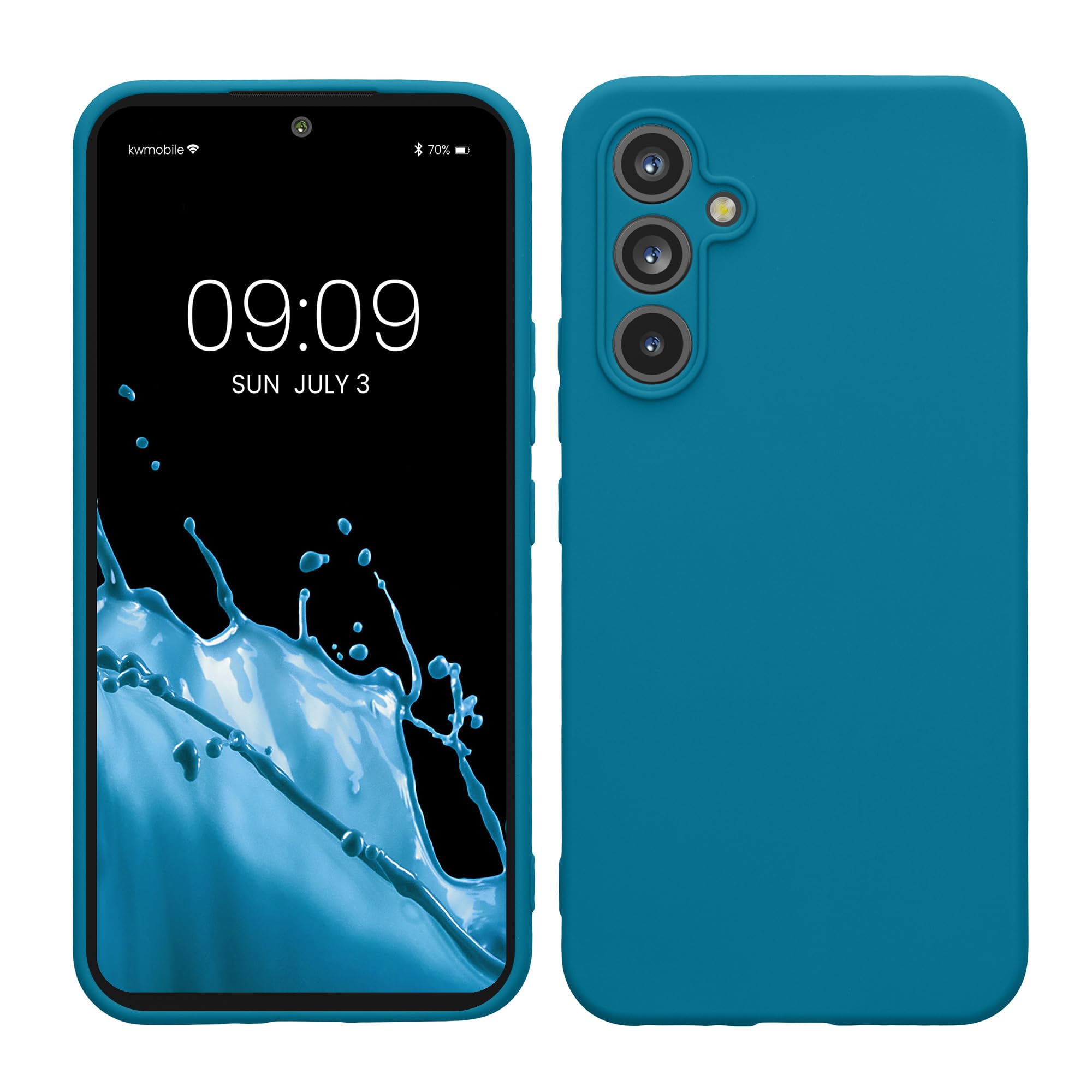 kwmobile Handyhülle für Samsung Galaxy A54 5G Hülle - weiches Handy Silikon Case - Schutzhülle Cover - Karibikblau