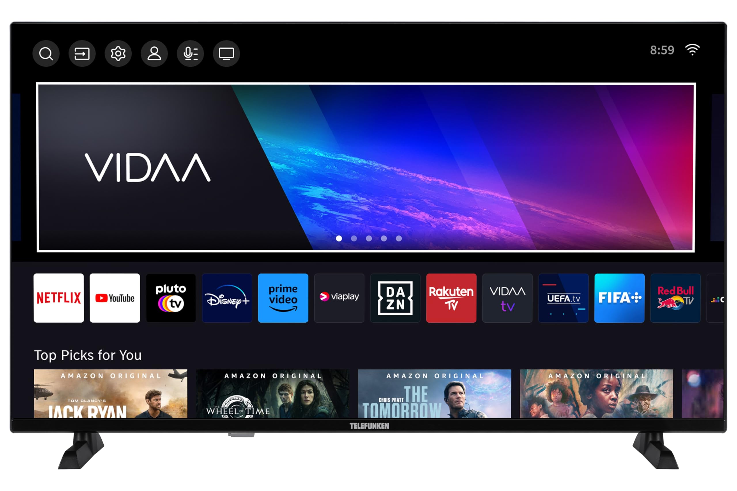 TELEFUNKEN QF40VP750S QLED Fernseher 40 Zoll Smart TV VIDAA Full HD Fernseher, HDR TV mit integriertem Triple-Tuner, LED TV schwarz (2026)