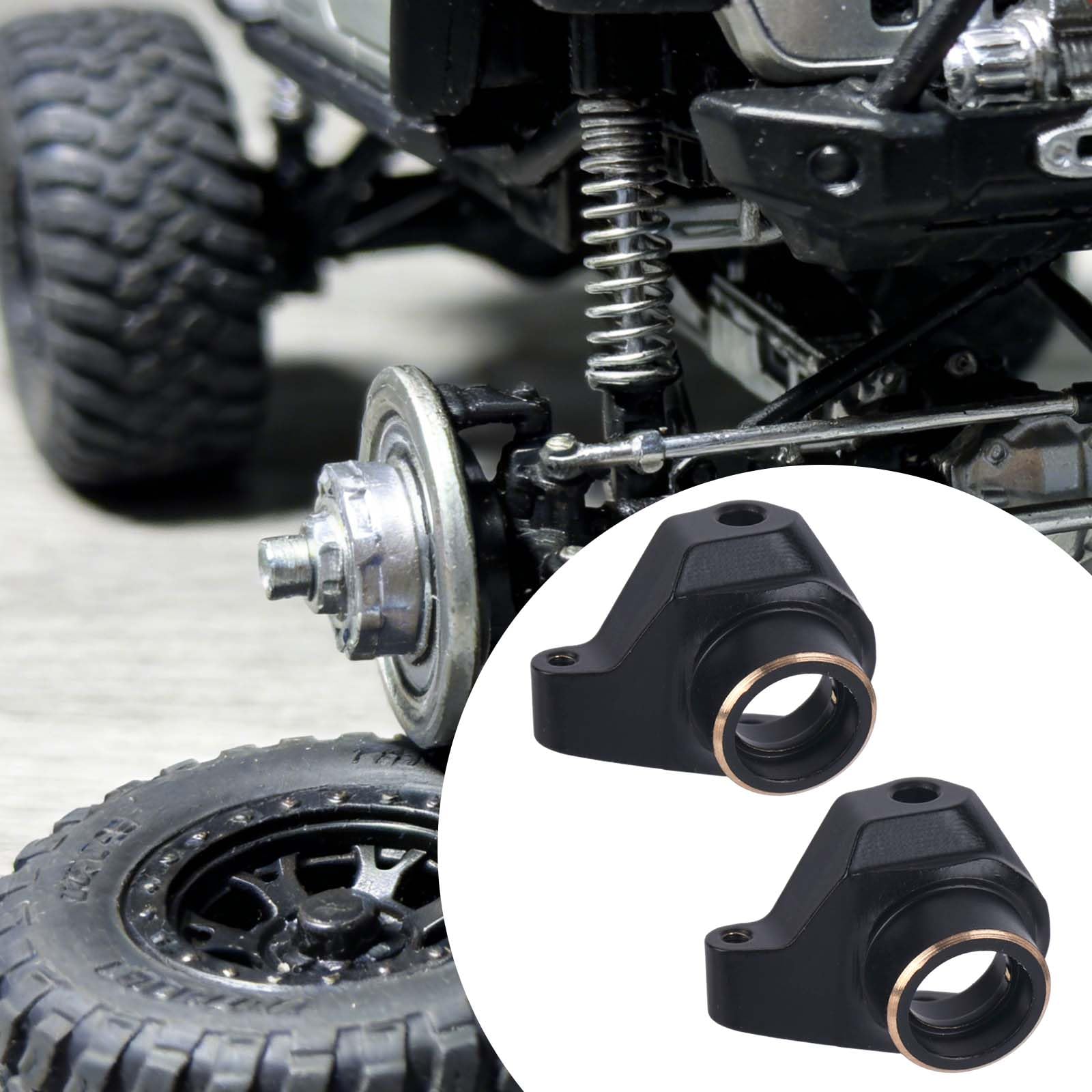 2 Szt. Mosiężnych Zwrotnic z 4 Łożyskami, Części do Modernizacji Mosiężnych Misek Kierownicy Kompatybilne z Modelem Axial Adventure SCX30 RC Crawler w Skali 1/30