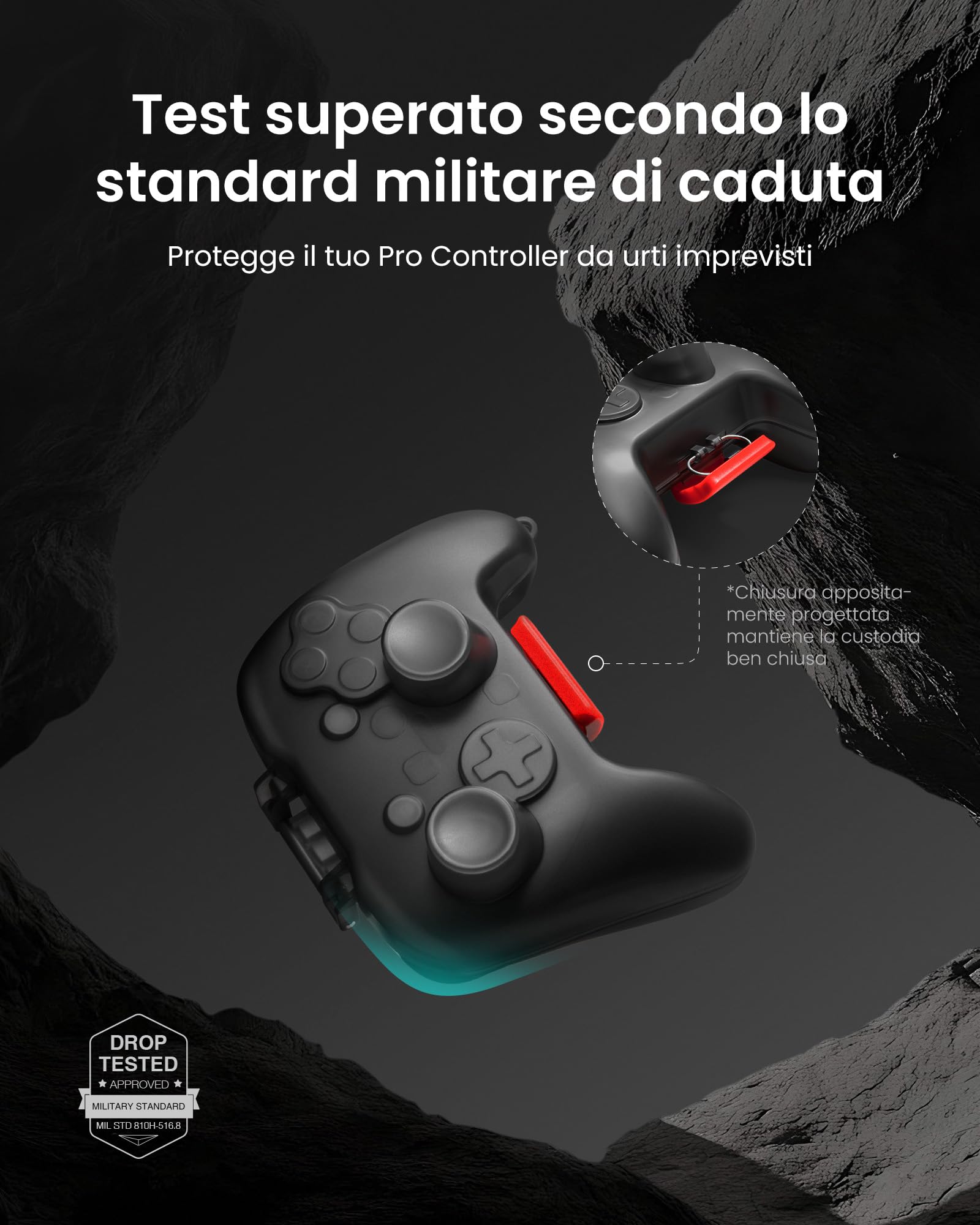 tomtoc Custodia per Nintendo Switch 2 Pro Controller , Case Cover rigida protezione guscio rigido per joystick, custodia da viaggio portatile, antiurto, antigraffio, resistente all’acqua