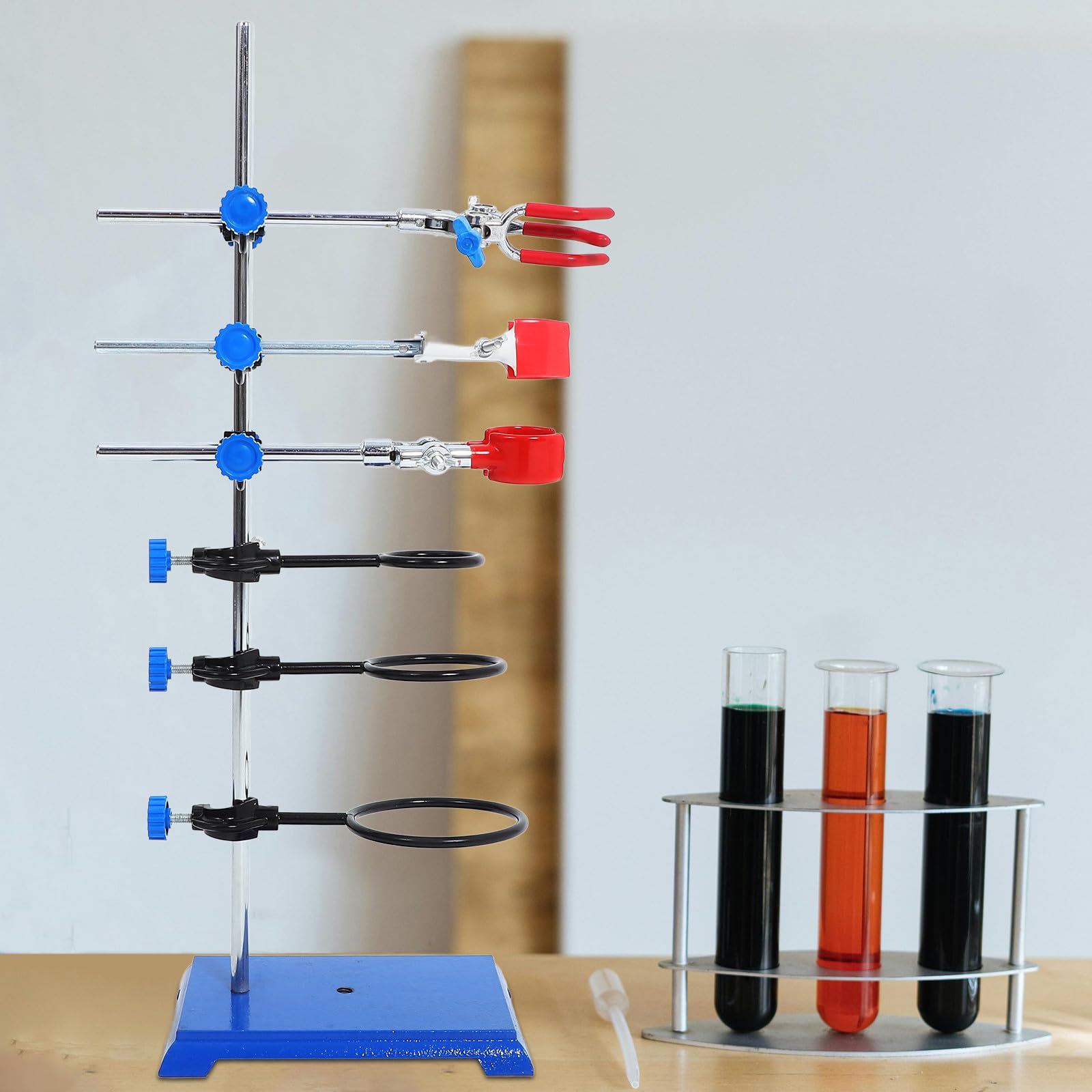 Set di Supporto da Laboratorio in Ferro, , Rack Metallico | Laboratorio e Aula, Supporto Stabile per Strumenti, Fissaggio e Sostegno degli Strumenti
