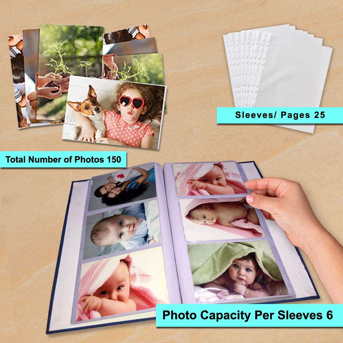 Sehaz Artworks Sweet Memories Small Photo Album Baby Photo Album 4x6 Holds 150 Photos Polaroid Photo Albums 1