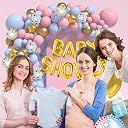 Rozi Decoration 81-Pc Multicolor Rubber Baby Shower Balloon Kit – “Coming Soon” Party Supplies gallery image