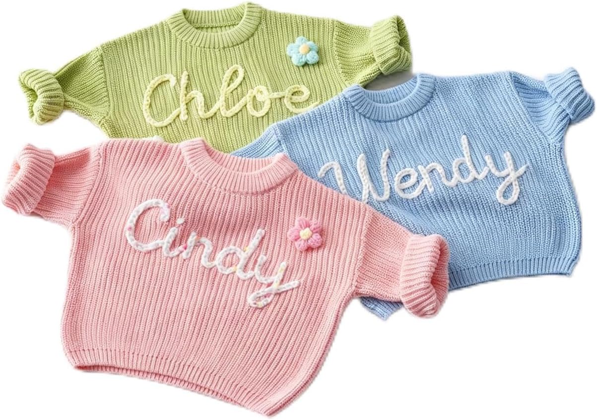 Hand Embroidery Sweaters,Custom Toddler Sweaters,Baby Jumper, Baby Boy Gift,Baby Girl Boy Gift