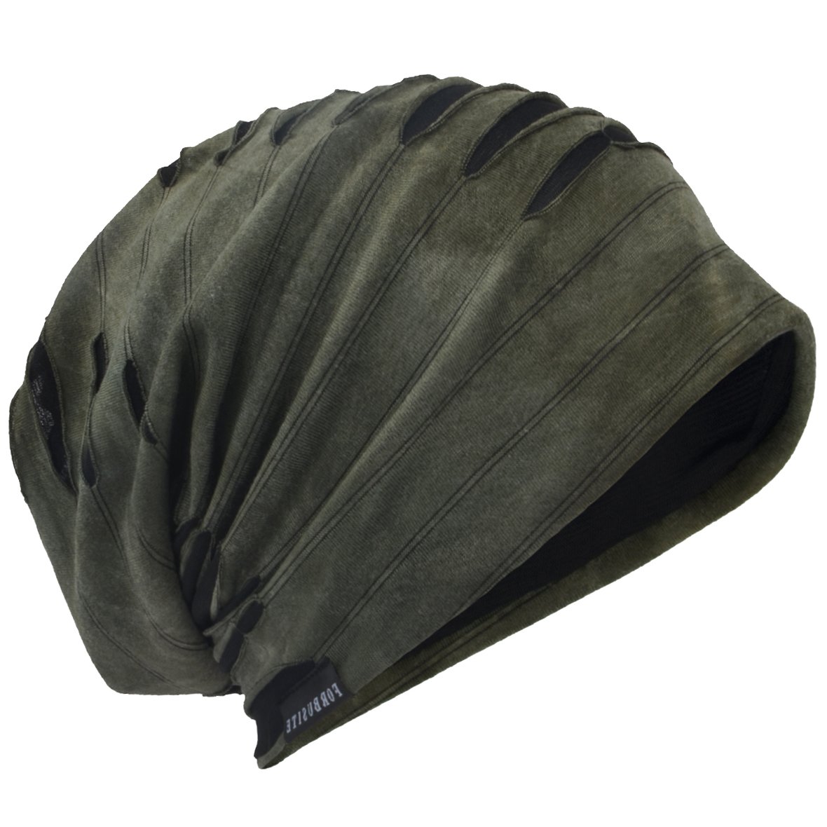 HISSHE Unisex Jersey Slouch Beanie Thin Summer Skullcap, M, 9A-Green