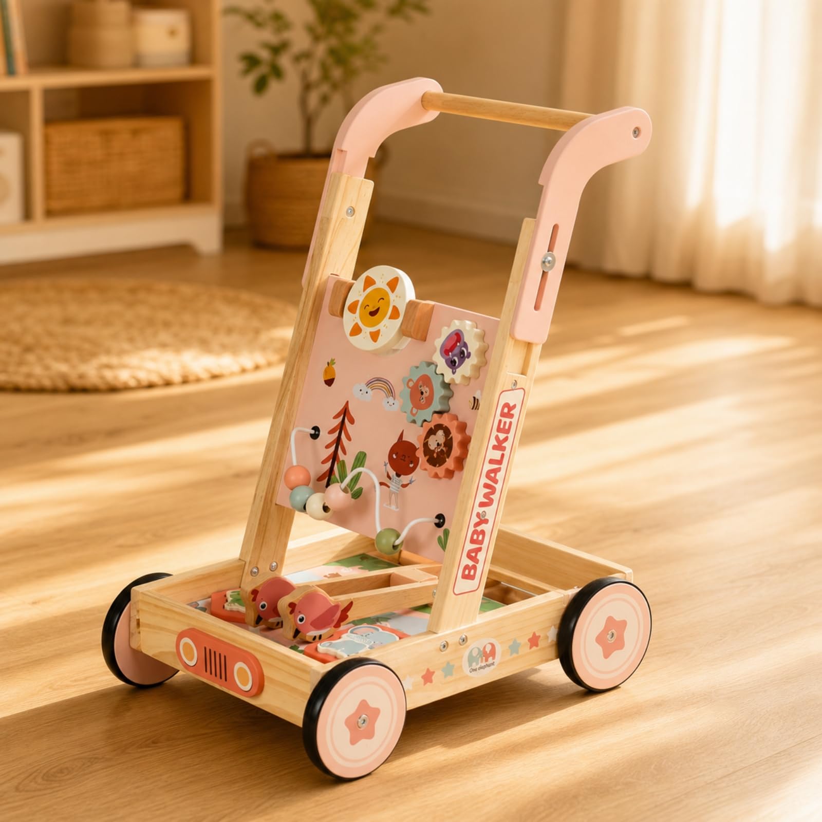 Qianly Caminadora para Estable | Altura Ajustable, caminador con Ruedas, caminador Multifuncional, para Habitación Infantil