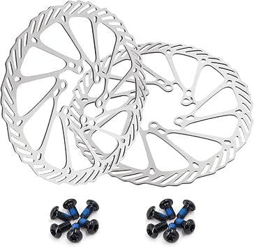 Bike Disc Brake Rotors 2pcs Set Bicycle Disk Brakes with 12pcs Screws for Most Bicycle Road Bike Mountain Bike BMX MTB160mm/180mm Small