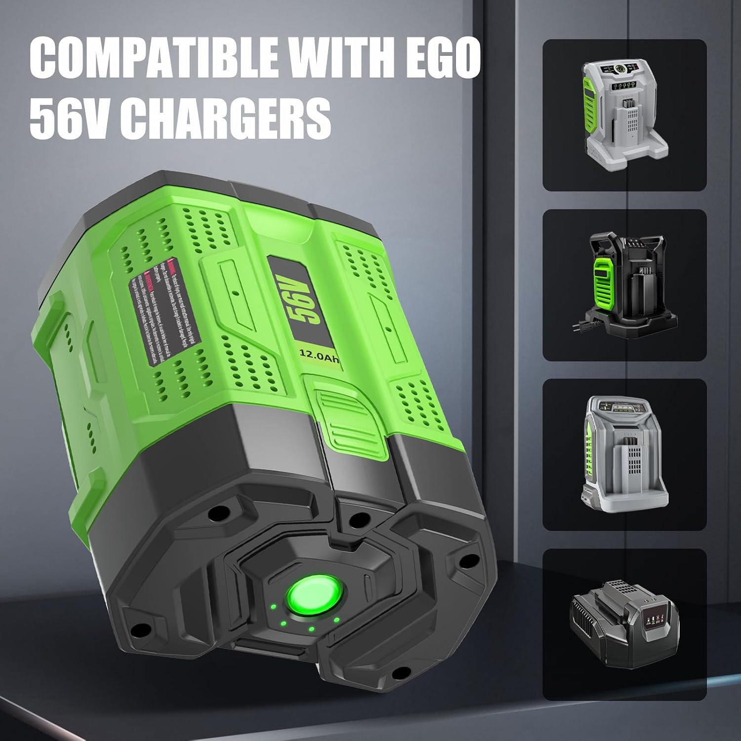 1Pack 12000mAh 56Volt Lithium ion Battery Replacement for EGO 56V Battery 12.0Ah Compatible with EGO Battery 56V Cordless Tools