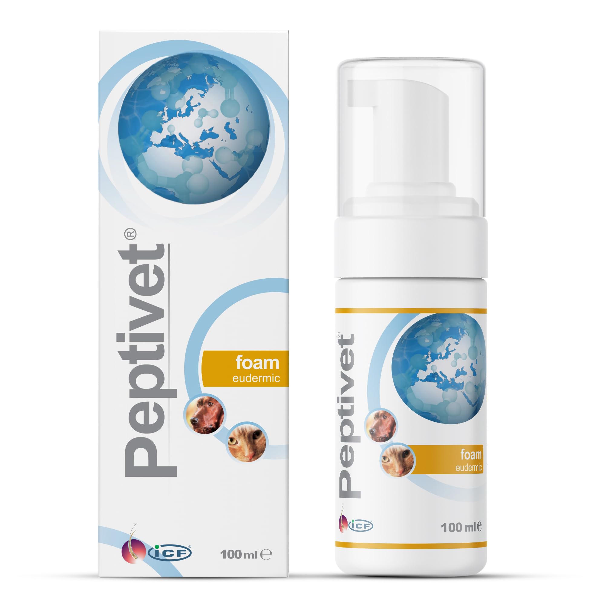 Peptivet Dog & Cat Skin Foam, No-Rinse Leave-On for Itchy Skin, 100 ml