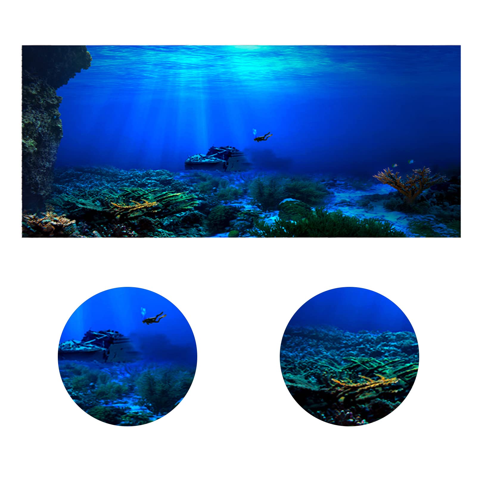 Akozon Póster Adhesivo de Fondo de Seaworld para Decoración de Peceras de Acuario Fondo Adhesivo de Seaworld de 91 X 41 Cm (122 * 61cm)