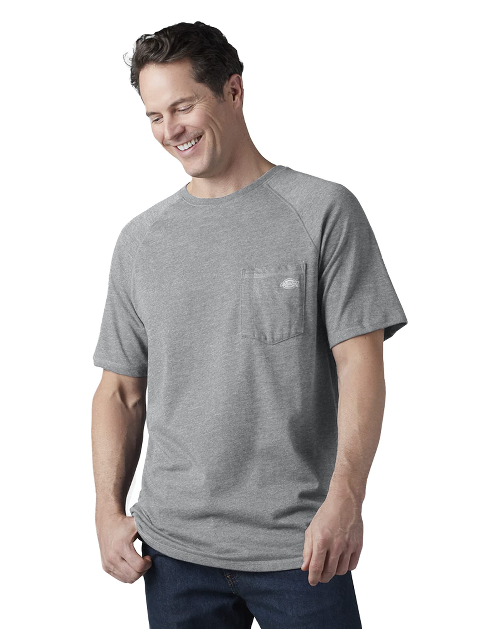 Dickies Men's Temp Iq S/S Pocket Tee T-Shirt, Grey Mixed, 3XL