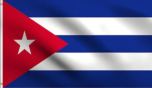 DMSE - Bandera de Cuba, 100 % poliéster 100D, resistente a los rayos UV (3 pies x 5 pies)