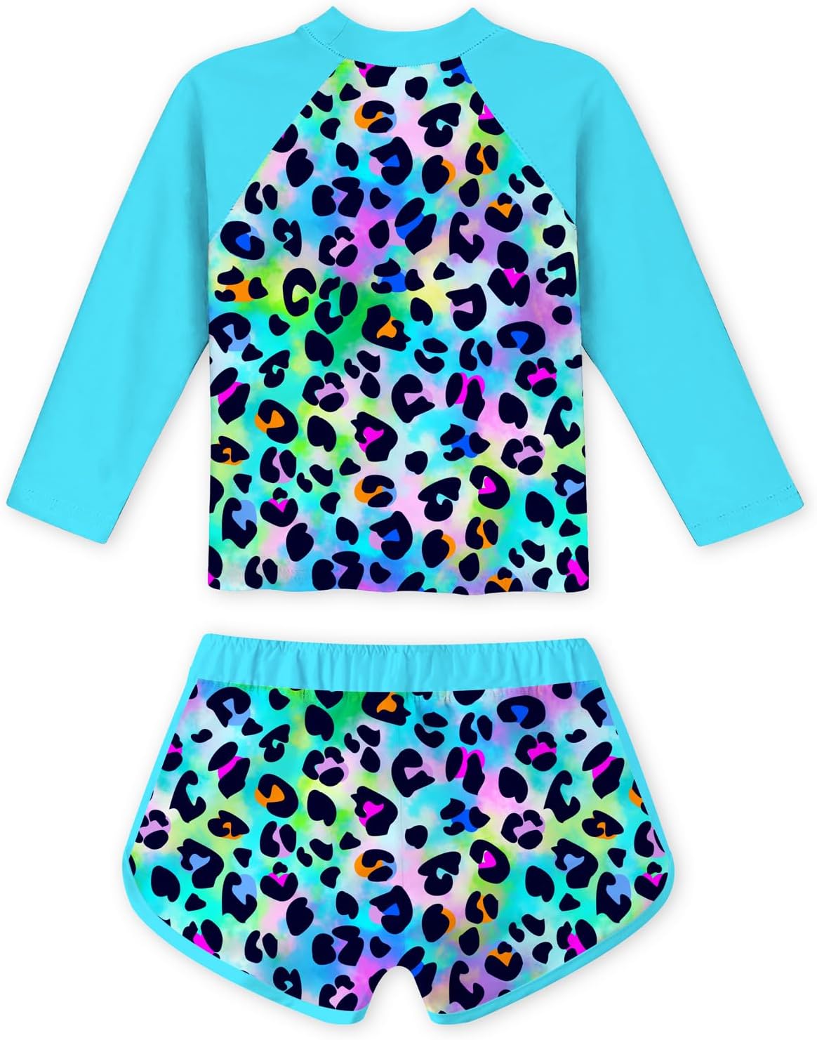 TUONROAD Girls 2 Pieces Rash Guard Swimsuit Long Sleeve Tankini for 4-10 Years