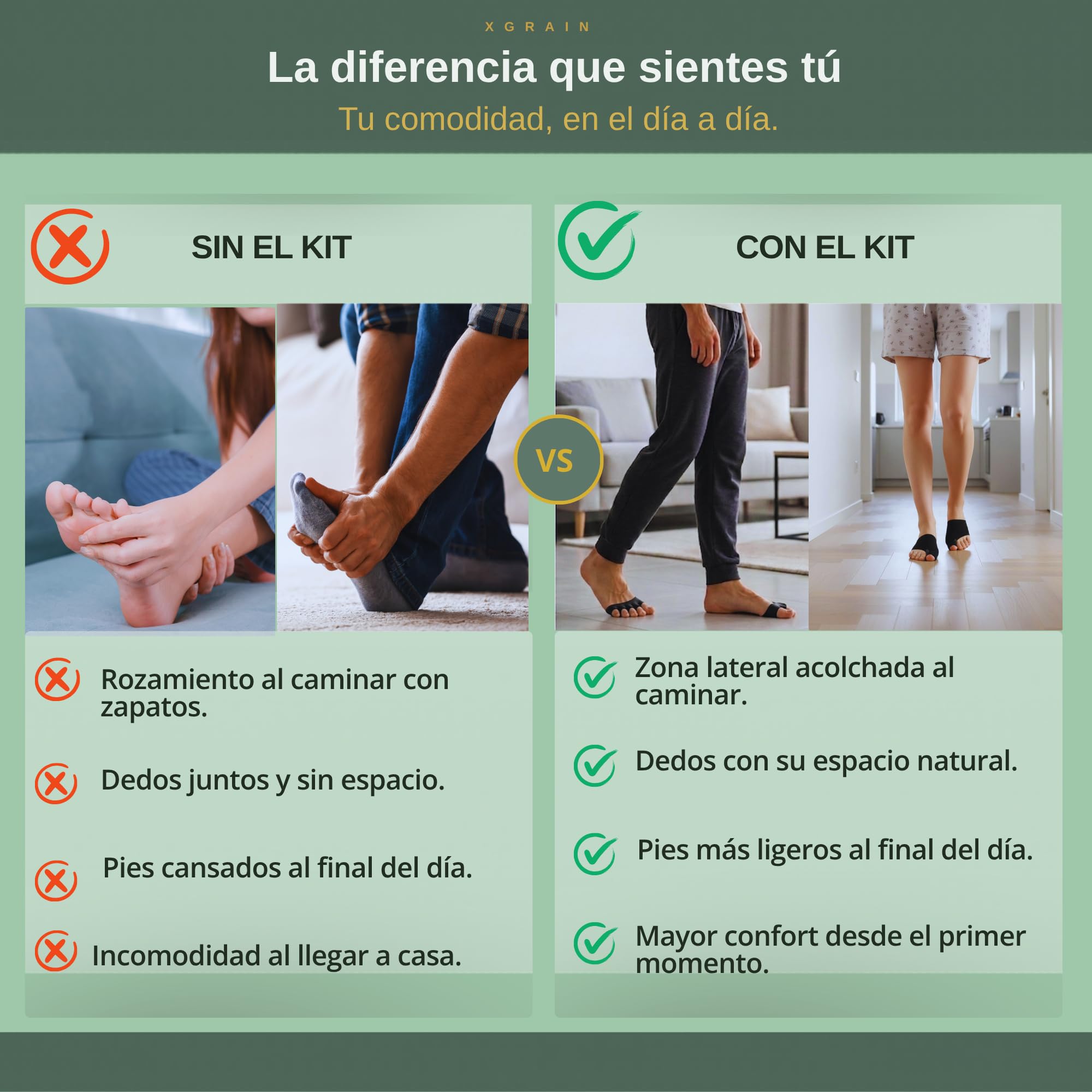 Corrector de Juanetes y Separador Dedos pie Negro – Férula Hallux Valgus con Almohadilla de Gel – Pack 4 Piezas Unisex Talla Única