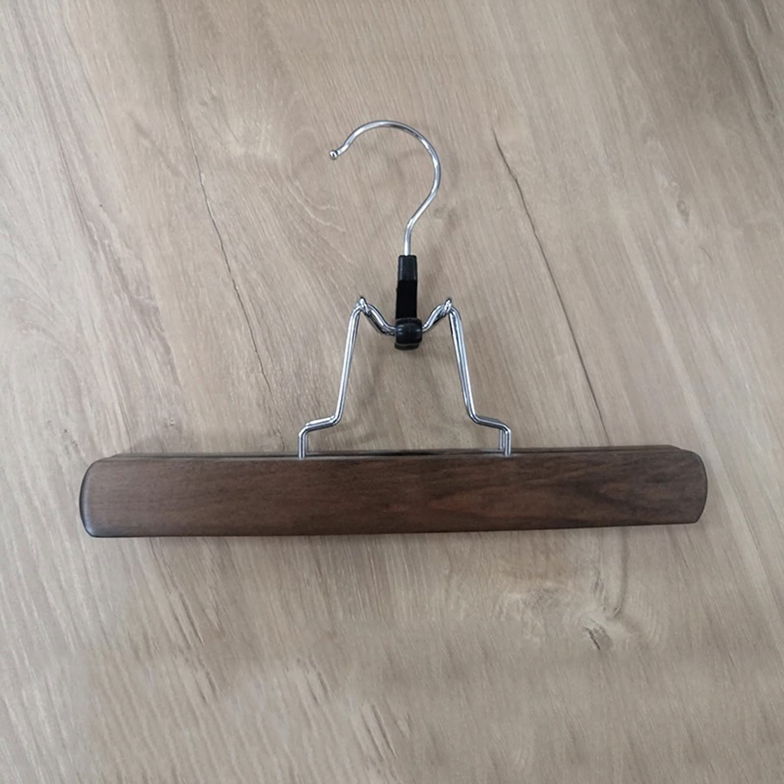 Perchas multifuncionales de madera para pantalones, organizador antideslizante para pantalones, perchas para faldas, armarios, pinzas para el pelo (marrón, 10 piezas)