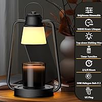 Vista 8 de MAOYUE Lámpara calentadora de velas con temporizador y regulador para velas en frascos, calentador eléctrico de cera derretida, lámpara