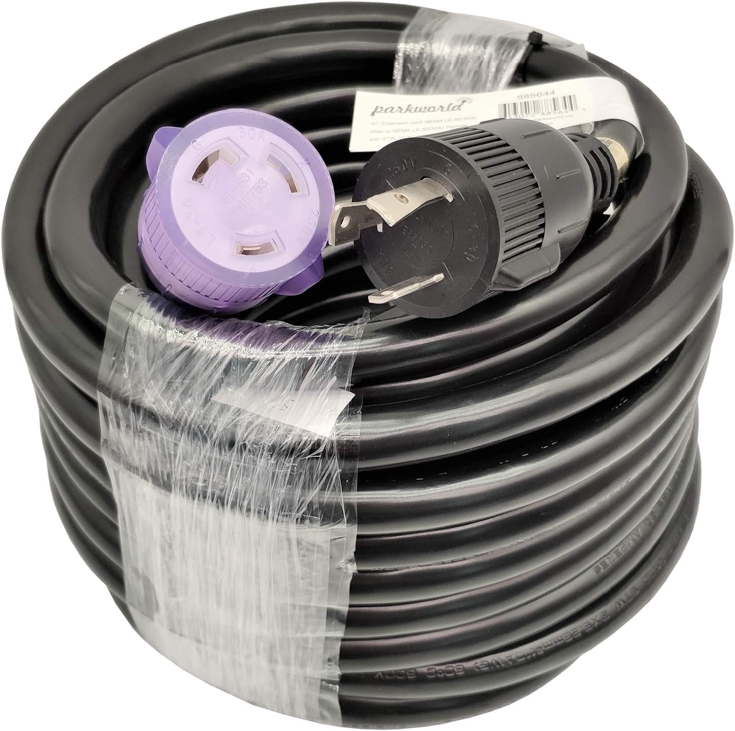 Parkworld NEMA L6-30 Extension Cord, Locking 3-Prong, 30 AMP, 250 Volts, 7500 Watts (50FT)